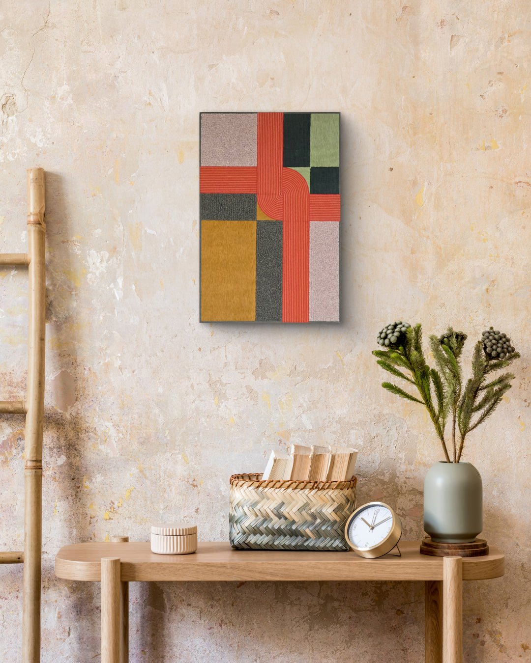 Korean contemporary Hanji painting Gift 3 (Orange) by Lee Yu-mi (Haerang), interior wall art decor