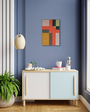 Gift 3 (Orange) by Lee Yu-mi (Haerang) displayed in modern living room, original Korean Hanji painting 2023