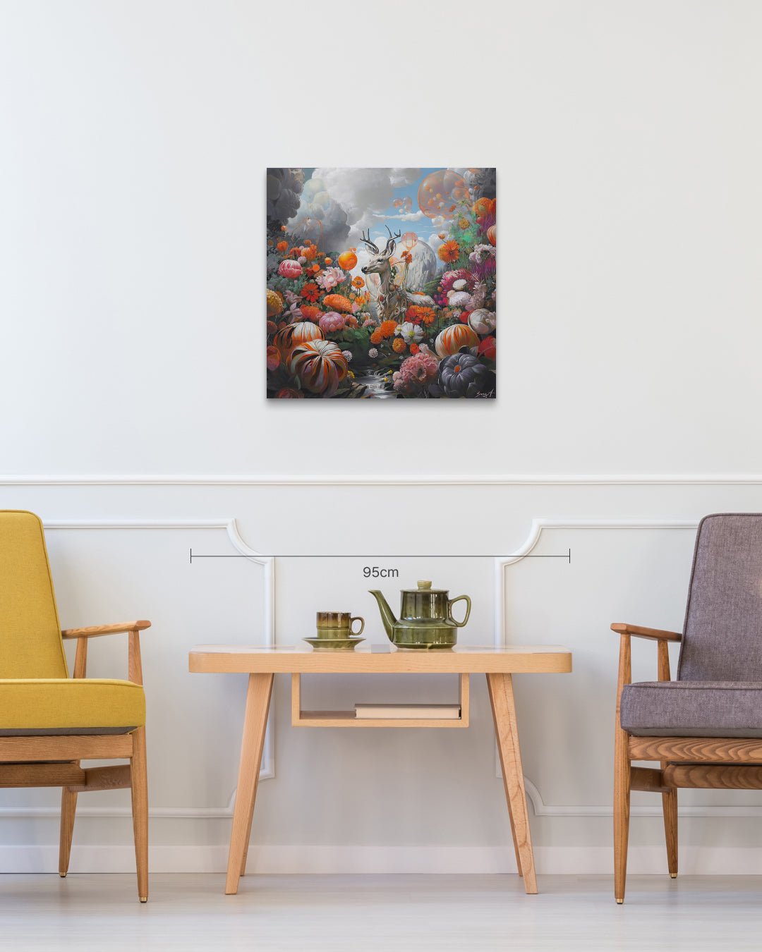 korean art, God of Prosperity - DOKHBI ARTWORKS Painting Yun Song - A ARTWORKS dokkaebi dokebi k - art God of Prosperity size reference 60.6x60.6cm - original Korean painting by Yun Song - A DOKHBI