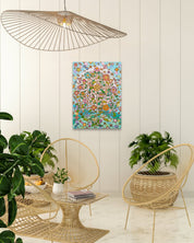 Korean contemporary painting Humming garden 20-4 by Kim Young-jin, interior wall art decor