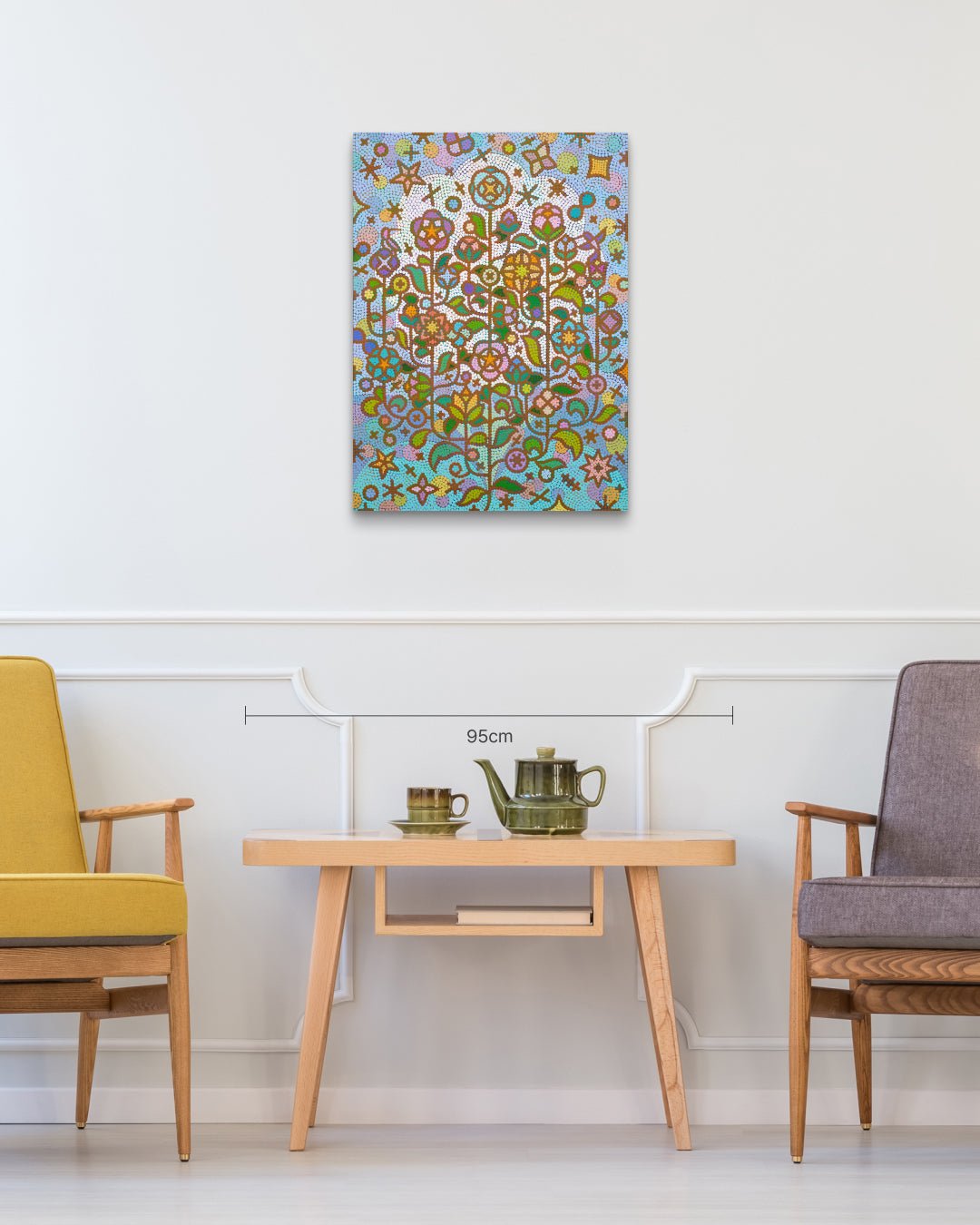 Humming garden 20-5 size reference 72.7x53cm - original Korean painting by Kim Young-jin