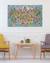 korean art, Humming garden 60 - 2 - DOKHBI ARTWORKS Kim young - jin Painting ARTWORKS dokkaebi dokebi k - art Humming garden 60 - 2 DOKHBI