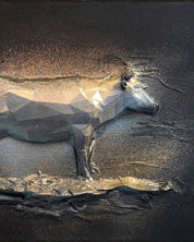 I am, Because For I am (Cow) close-up detail, resin texture by Korean artist Luka Kim