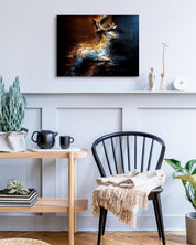 I am, Because Who I am (Deer) by Luka Kim displayed in modern living room, original Korean painting 2024