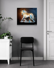 Korean contemporary painting I am, Because Who I am (Horse) by Luka Kim, interior wall art decor