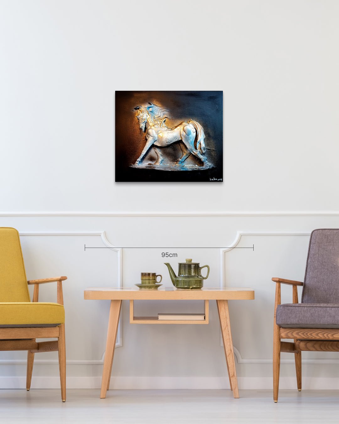 I am, Because Who I am (Horse) size reference 53x45.5cm - original Korean painting by Luka Kim