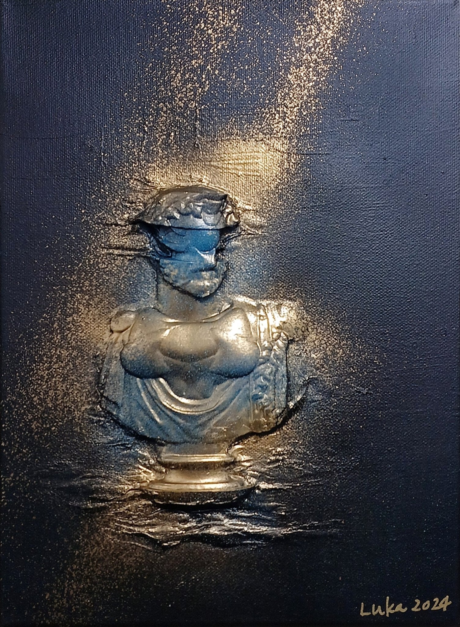 I am, Because Who I am (Man) - Acrylic, Resin on Canvas 33.4x24.2cm by Luka Kim, Korean Contemporary Art 2024