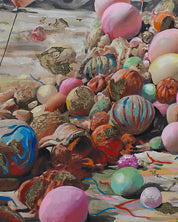 korean art, Ice Cream Party - DOKHBI ARTWORKS Painting Yun Song - A ARTWORKS dokkaebi dokebi k - art Ice Cream Party surface detail - Acrylic on Canvas by Yun Song - A, Korean fine art 2024 DOKHBI
