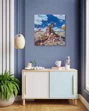 korean art, Ice Cream Party - DOKHBI ARTWORKS Painting Yun Song - A ARTWORKS dokkaebi dokebi k - art Korean contemporary painting Ice Cream Party by Yun Song - A, interior wall art decor DOKHBI