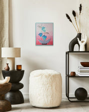 Imaginary Flower 003 (pink) by Lee Yu-mi (Haerang) displayed in modern living room, original Korean Hanji painting 2025