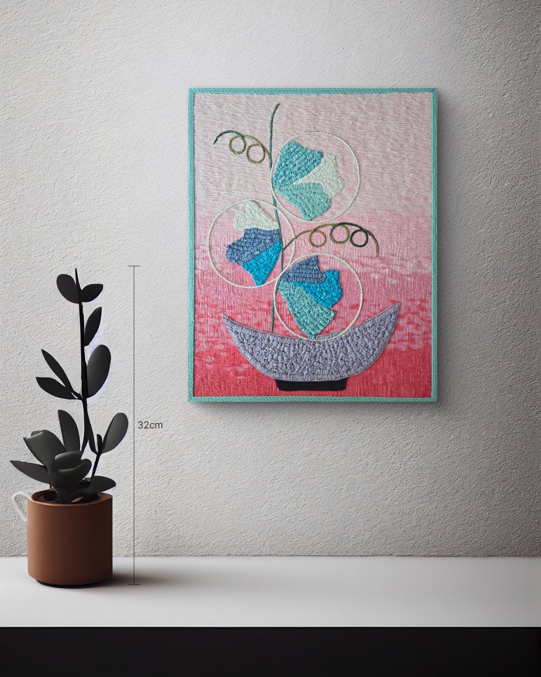 Imaginary Flower 003 (pink) size reference 27.5×35.0cm - original Korean Hanji painting by Lee Yu-mi (Haerang) 2025
