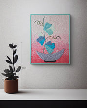 Imaginary Flower 003 (pink) size reference 27.5×35.0cm - original Korean Hanji painting by Lee Yu-mi (Haerang) 2025