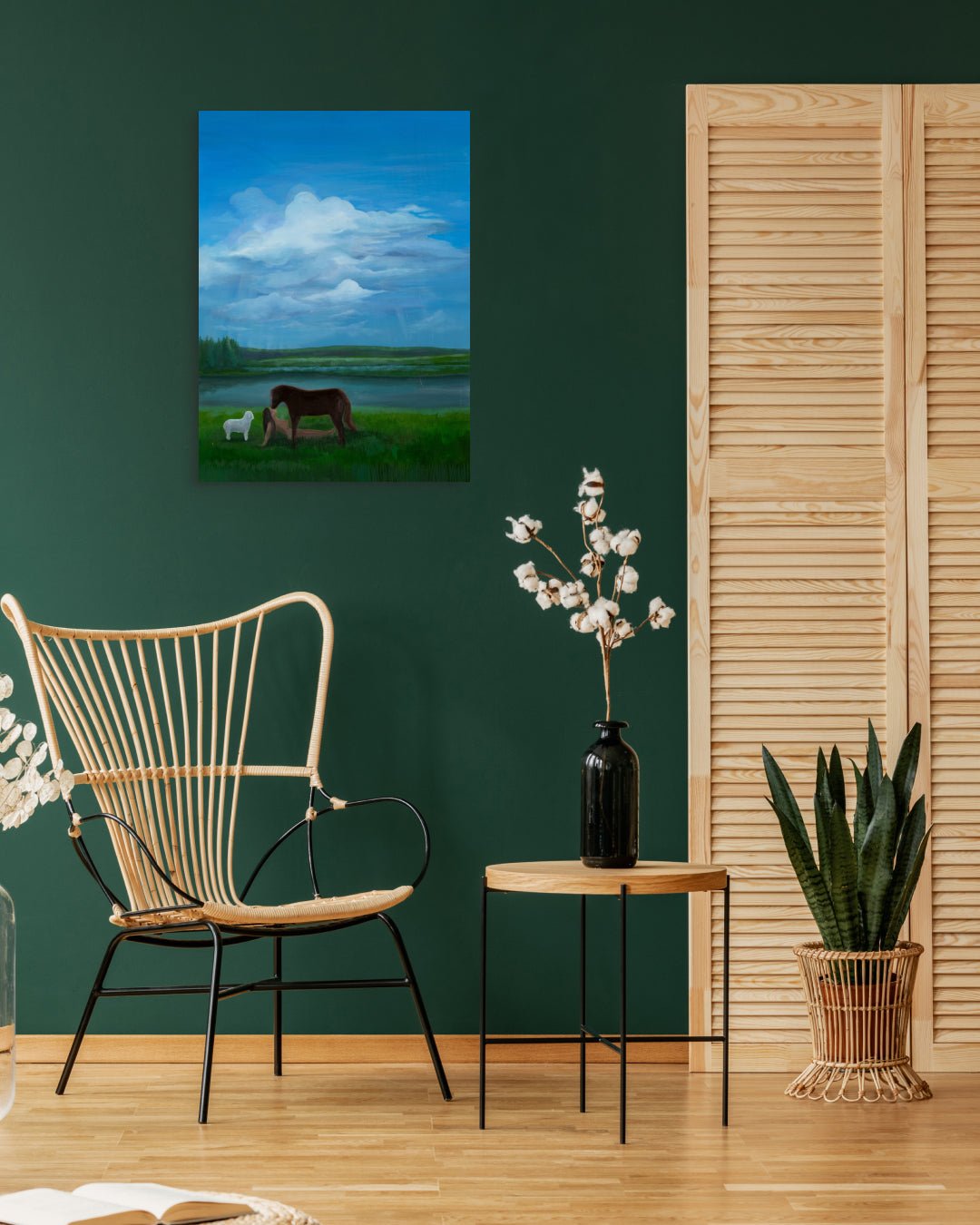 Korean contemporary painting Imagined Gaze by Sijin Lee, interior wall art decor