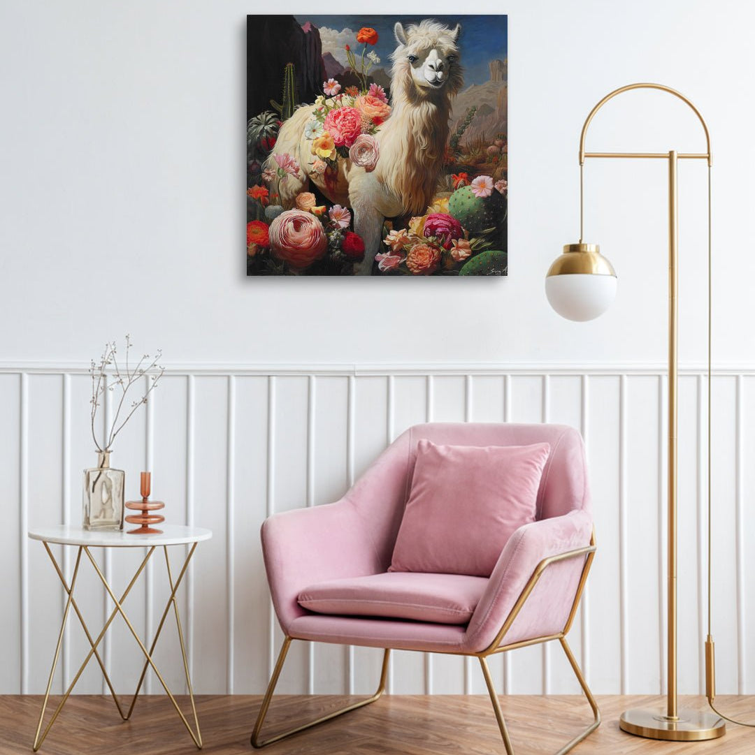 korean art, In My Secret Garden - DOKHBI ARTWORKS Painting Yun Song - A ARTWORKS dokkaebi dokebi k - art In My Secret Garden by Yun Song - A displayed in modern living room, original Korean painting 2024 DOKHBI
