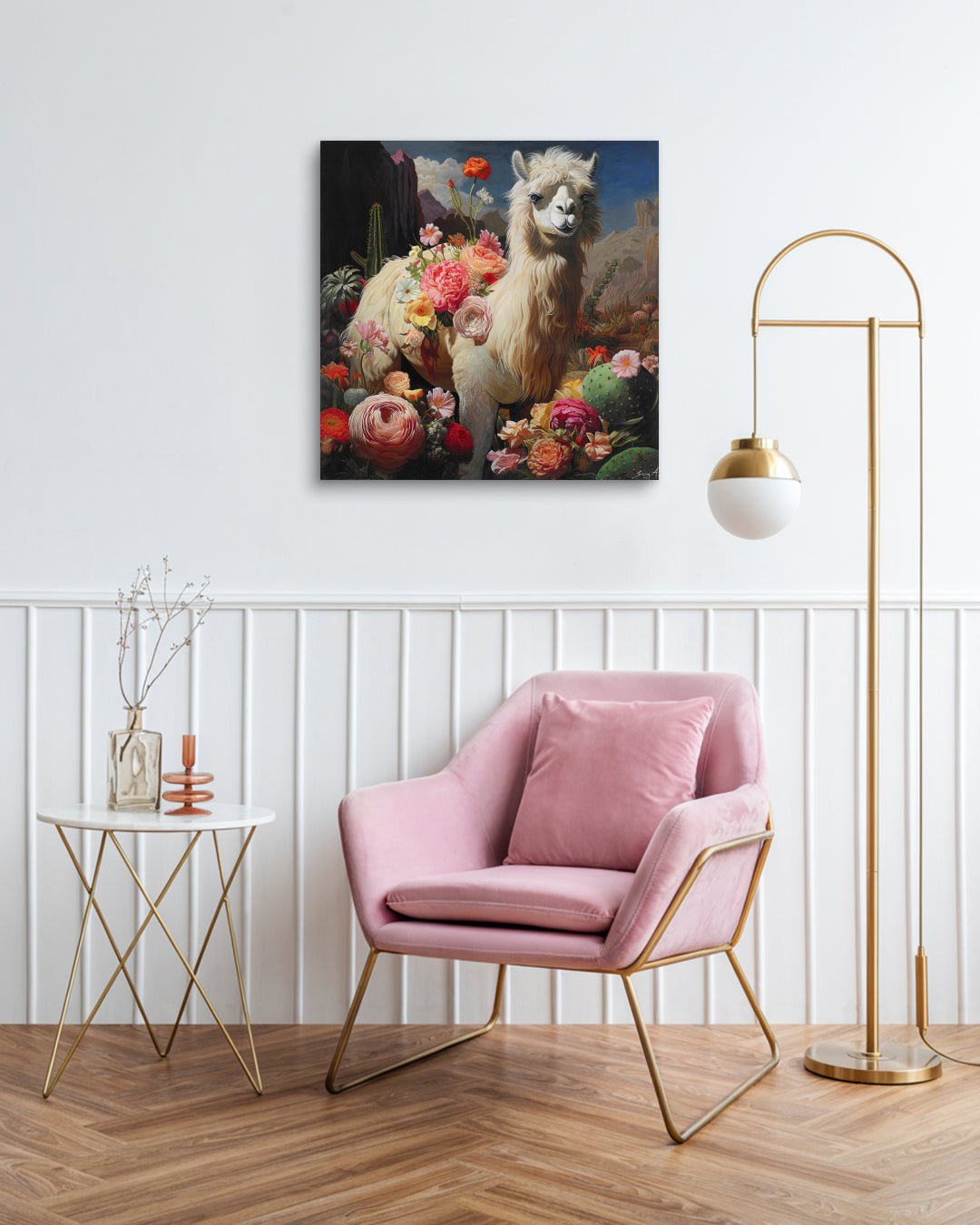 korean art, In My Secret Garden - DOKHBI ARTWORKS Painting Yun Song - A ARTWORKS dokkaebi dokebi k - art In My Secret Garden by Yun Song - A displayed in modern living room, original Korean painting 2024 DOKHBI