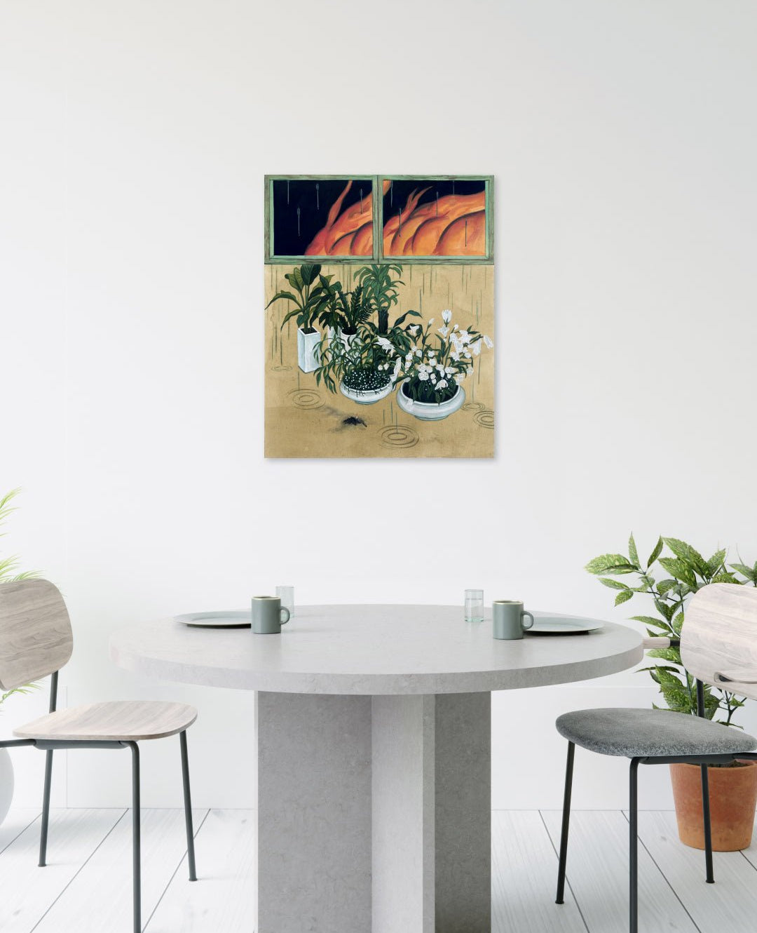 korean art, Incident beyond the window : Fire - DOKHBI ARTWORKS Han Hye Soo Mixed Media