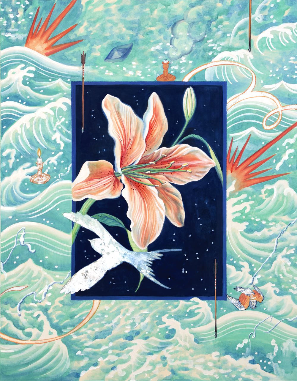 korean art, Incident Beyond the Window : Flower - DOKHBI ARTWORKS Han Hye Soo Mixed Media