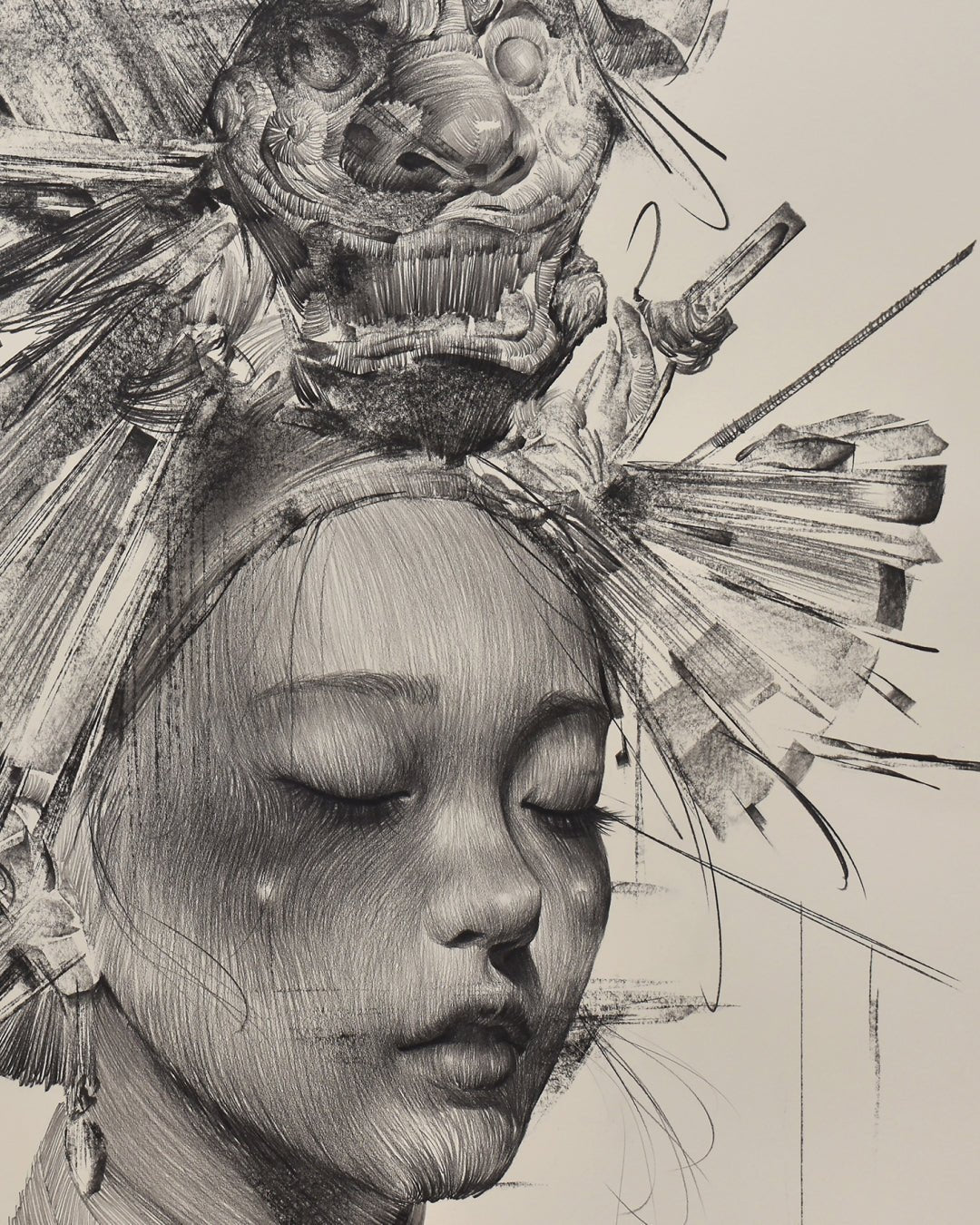 INSTG Series#D2552 close-up detail, graphite pencil texture by Korean artist Lee.K