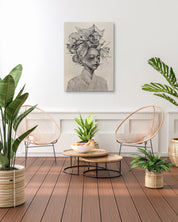 INSTG Series#D2552 by Lee.K displayed in modern living room, original Korean graphite drawing 2025