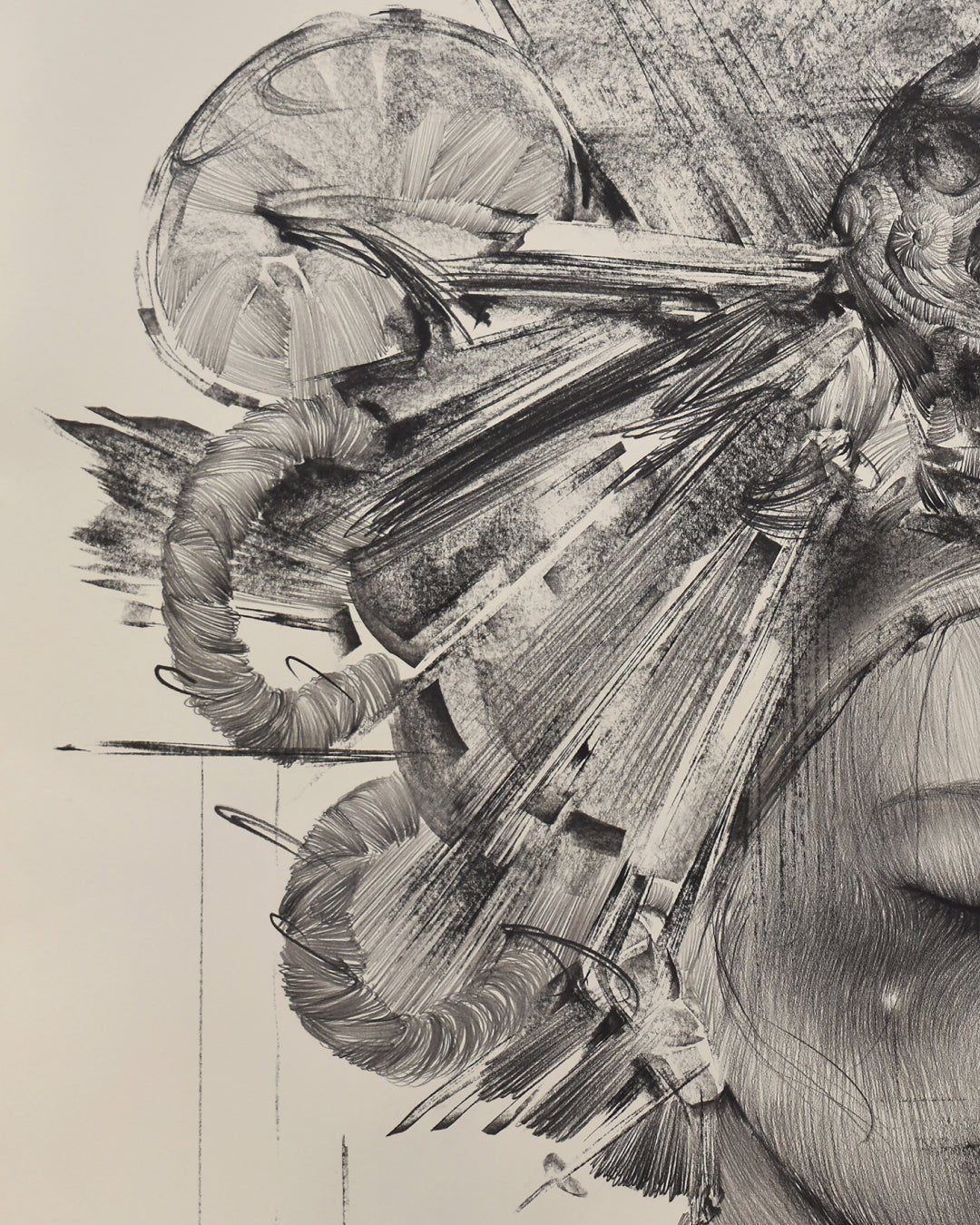 INSTG Series#D2552 surface detail - graphite on paper by Lee.K, Korean fine art 2025