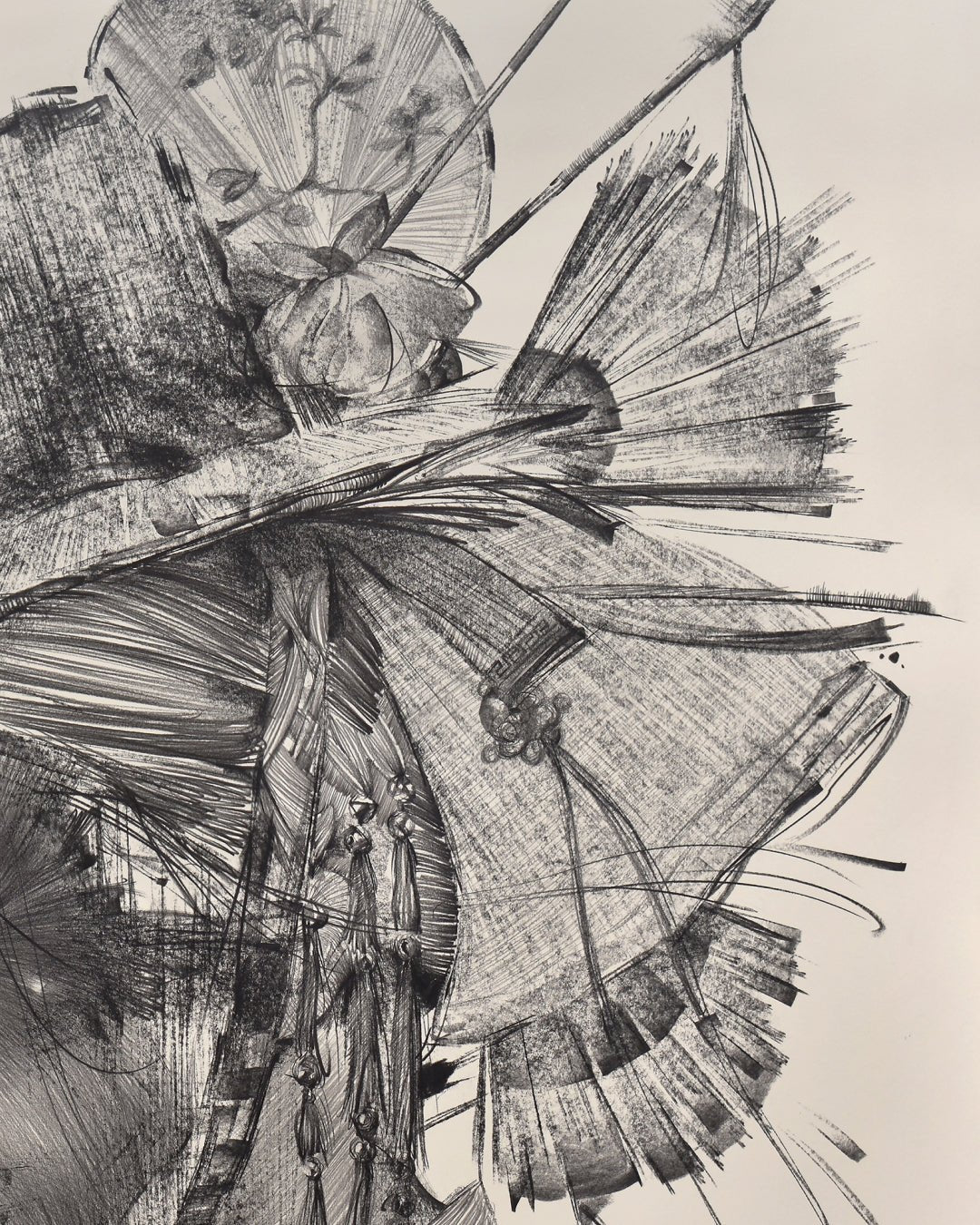 INSTG Series#D2554 surface detail - graphite on paper by Lee.K, Korean fine art 2025