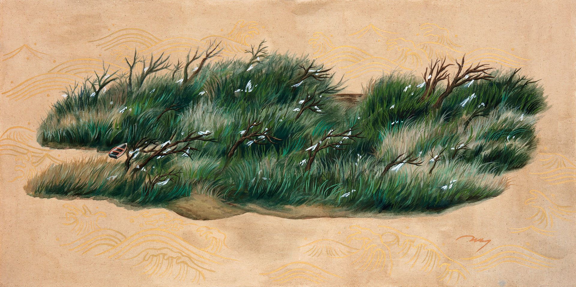 korean art, Island of birds - DOKHBI ARTWORKS Han Hye Soo Mixed MediaARTWORKS
