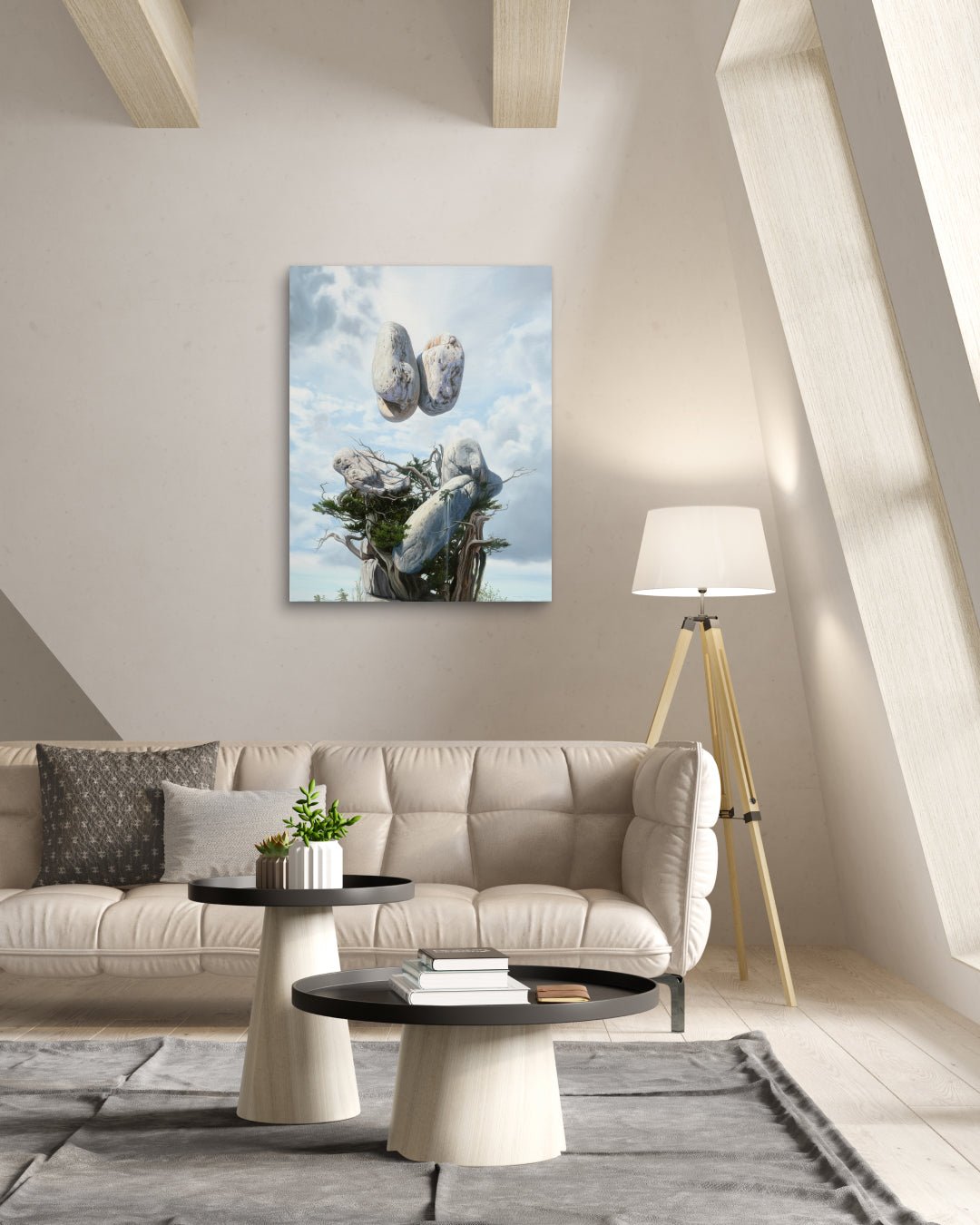 Korean contemporary painting Kiss by Park Jung Yong, interior wall art decor
