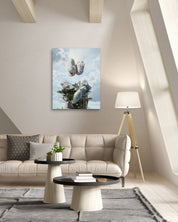 Korean contemporary painting Kiss by Park Jung Yong, interior wall art decor