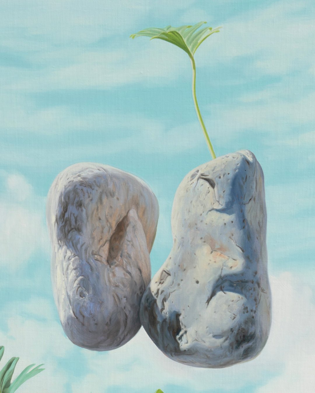 Kiss surface detail - Oil on canvas by Park Jung Yong, Korean fine art 2023