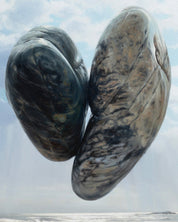 Kiss close-up detail, Oil on canvas texture by artist Park Jung Yong 2024