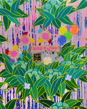 The Value of Now, Treasured Moments close-up detail, acrylic gouache texture by Korean artist LILY