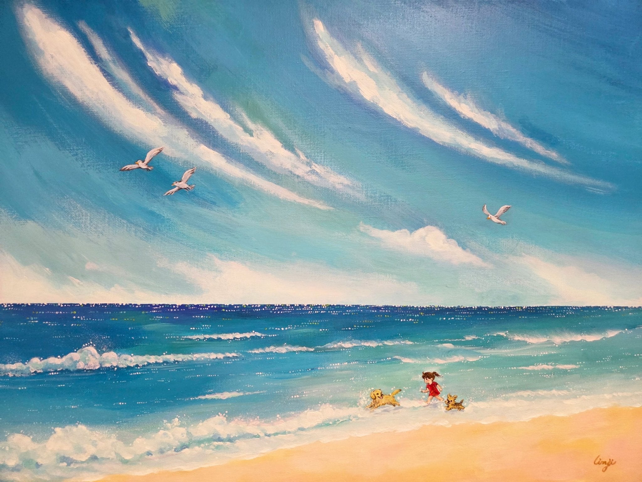 korean art, Let's walk together 1 - DOKHBI ARTWORKS Mint Painting