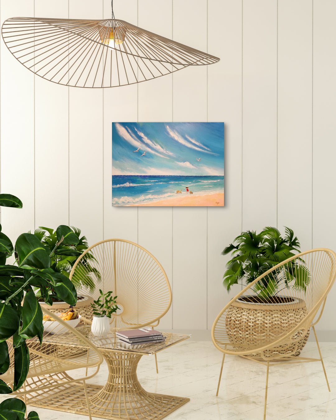 korean art, Let's walk together 1 - DOKHBI ARTWORKS Mint Painting ARTWORKS dokkaebi dokebi k - art Let's walk together 1 by Mint displayed in modern living room, original Korean painting 2025 DOKHBI
