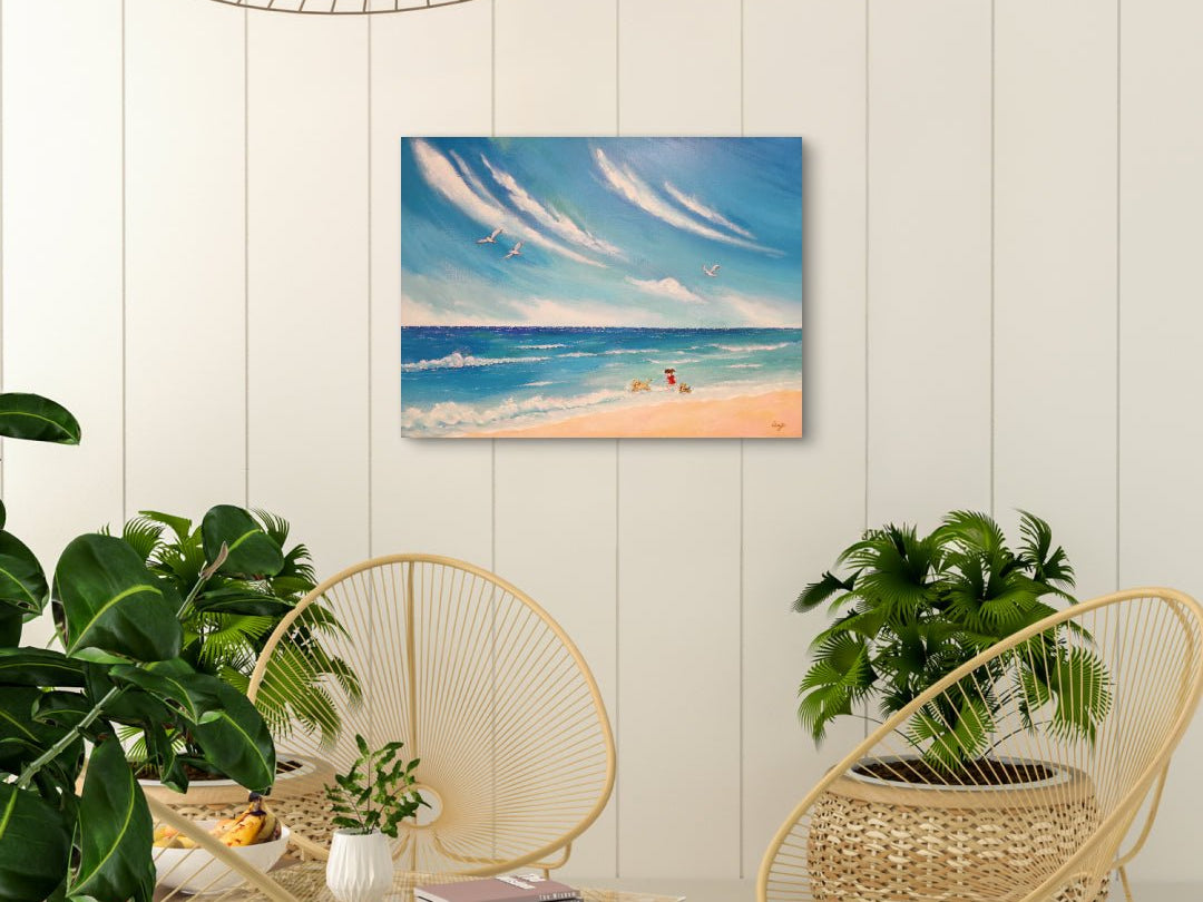 korean art, Let's walk together 1 - DOKHBI ARTWORKS Mint Painting ARTWORKS dokkaebi dokebi k - art Let's walk together 1 by Mint displayed in modern living room, original Korean painting 2025 DOKHBI
