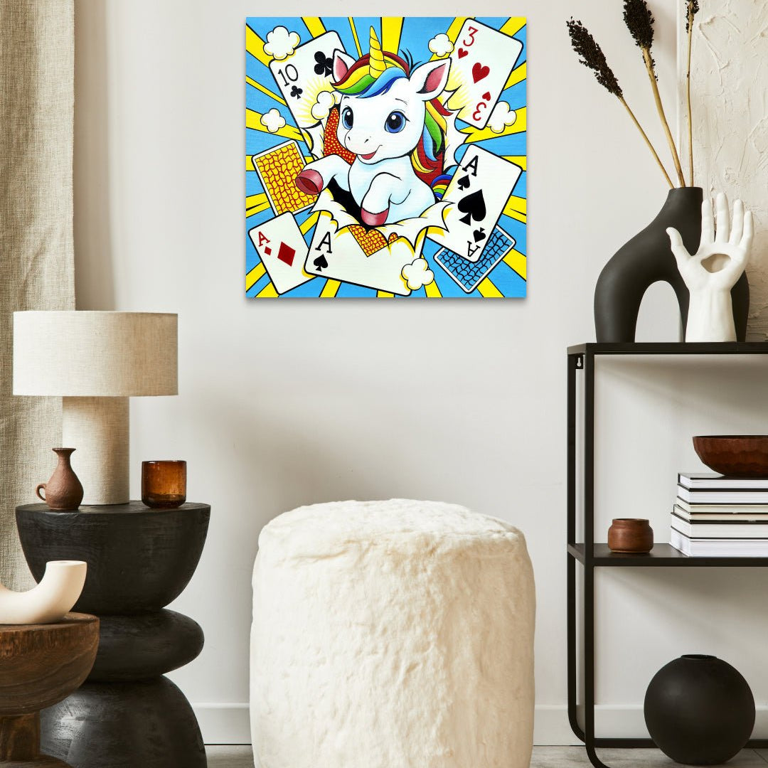 korean art, LOVE I - DOKHBI ARTWORKS Jeon Byung Taek Painting ARTWORKS dokkaebi dokebi k - art LOVE I by Jeon Byung Taek displayed in modern living room, original Korean painting 2026 DOKHBI