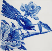 Lovely Blue Adam - cobalt, celadon on ceramics 20x20cm by CHOI WONSUN, Korean Contemporary Art 2025