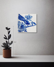 Lovely Blue Adam size reference 20x20cm - original Korean ceramic art by CHOI WONSUN