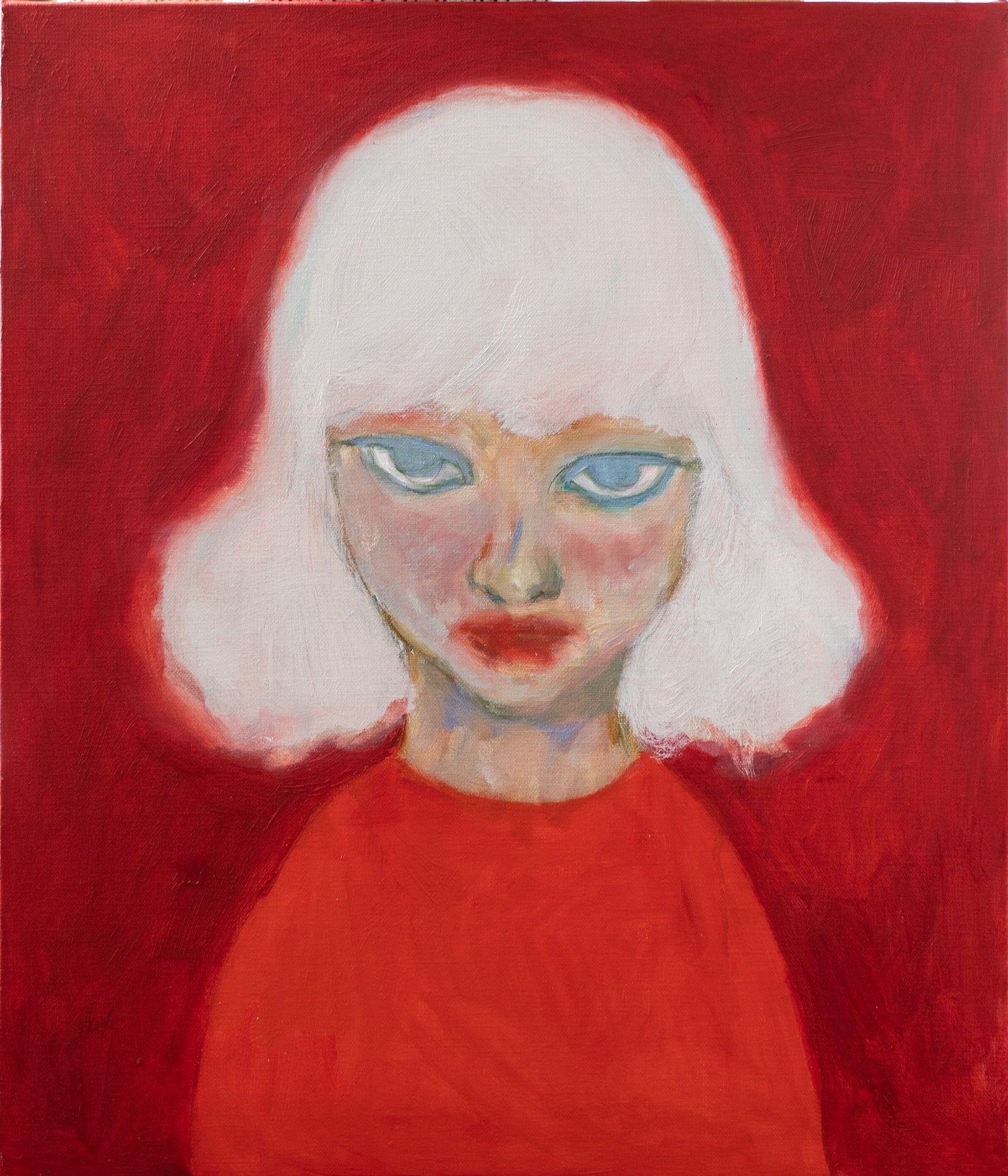 korean art, Lucia in the Red Field - DOKHBI $1000 ARTWORKS Jineui Heo ARTWORKS dokkaebi dokebi k - art Lucia in the Red Field DOKHBI