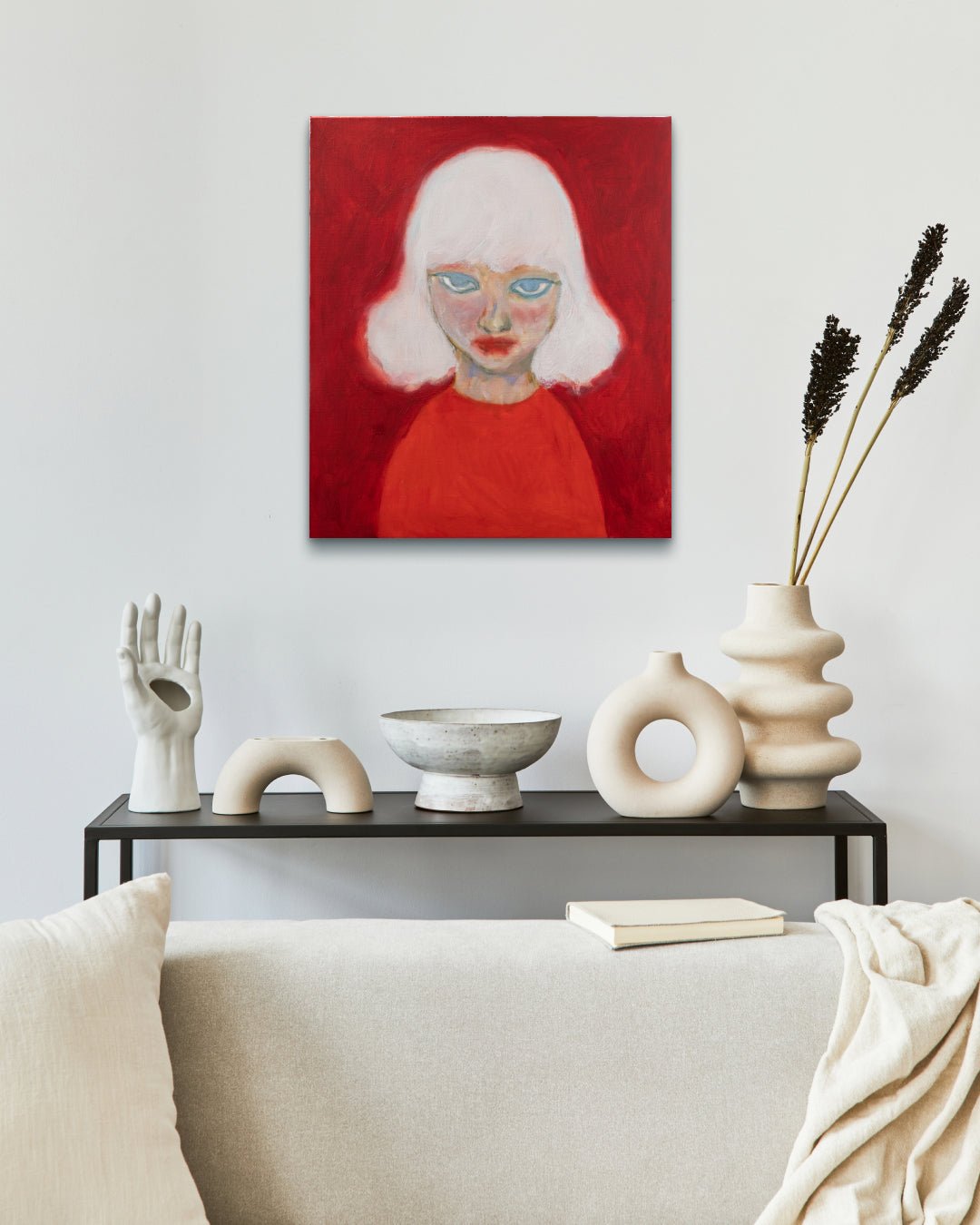 korean art, Lucia in the Red Field - DOKHBI $1000 ARTWORKS Jineui Heo ARTWORKS dokkaebi dokebi k - art Lucia in the Red Field DOKHBI