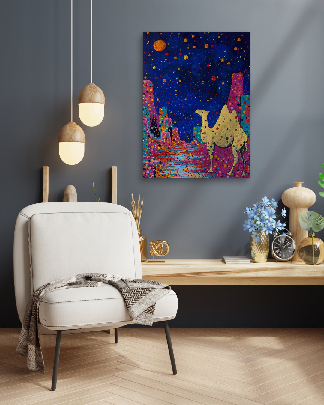 korean art, Making a Wish - DOKHBI ARTWORKS Mixed Media Painting ARTWORKS dokkaebi dokebi k - art Korean contemporary mixed media painting Making a Wish by Yun Song - A, interior wall art decor DOKHBI