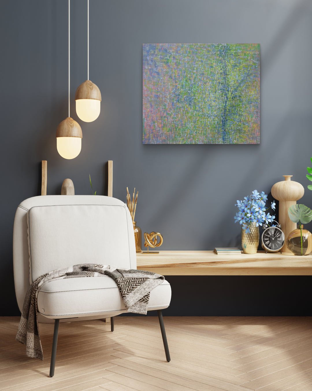 Korean contemporary painting Nature Screen by Bae Jae-yeol, interior wall art decor