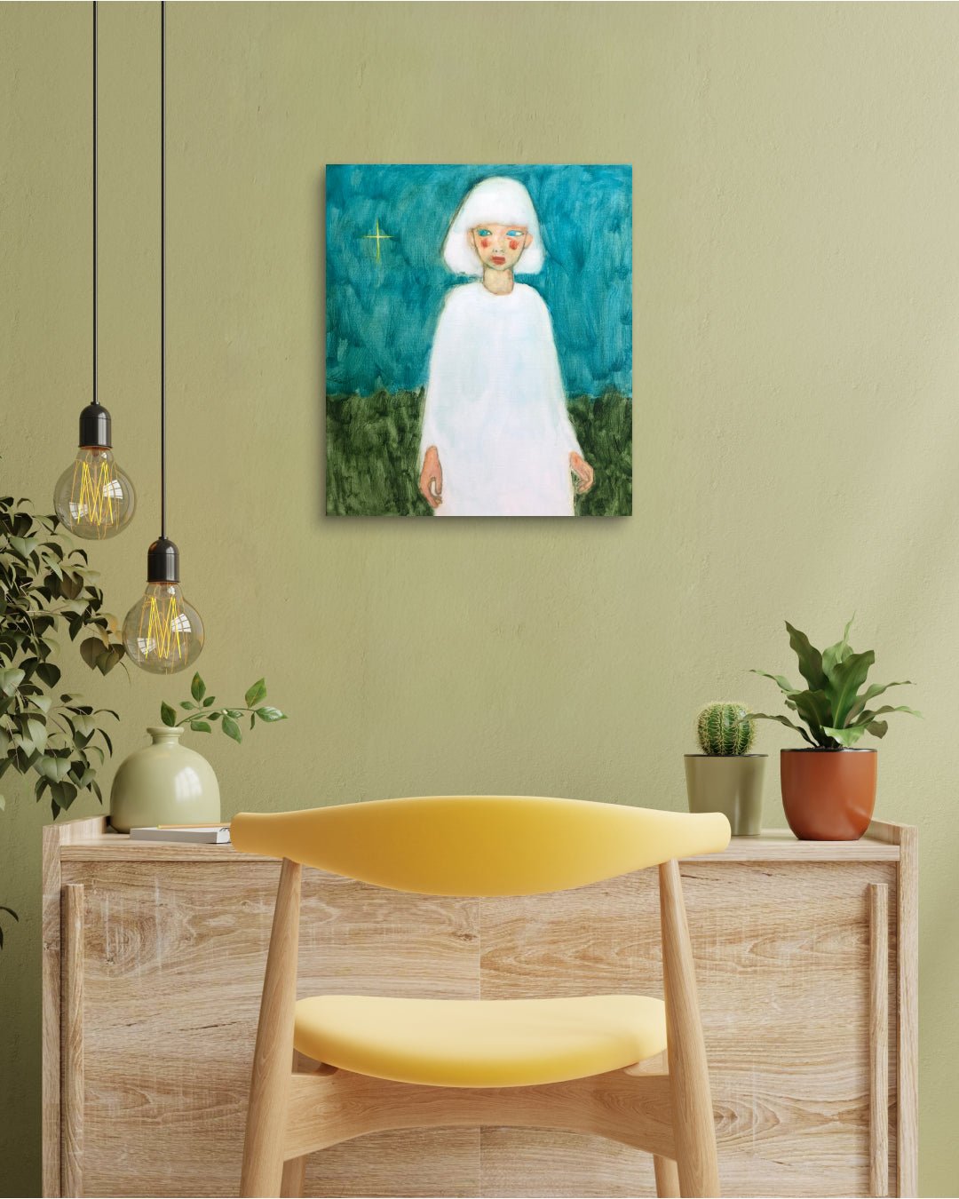 Korean contemporary painting On Our Hope by Jineui Heo, interior wall art decor