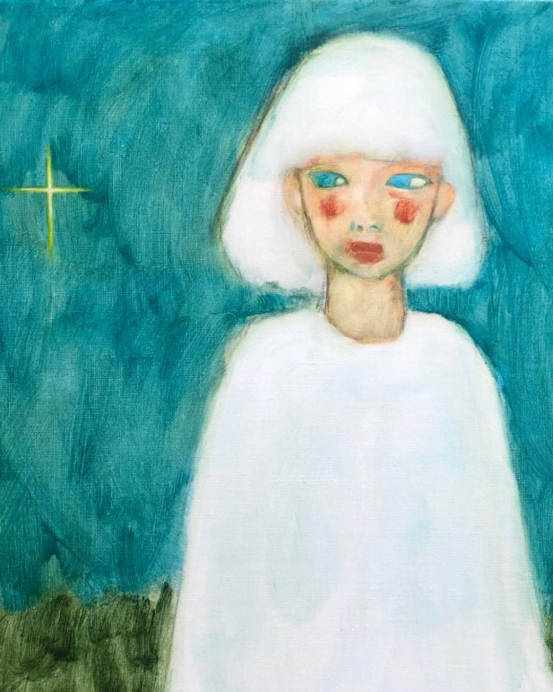 On Our Hope close-up detail, brushwork texture by Korean artist Jineui Heo