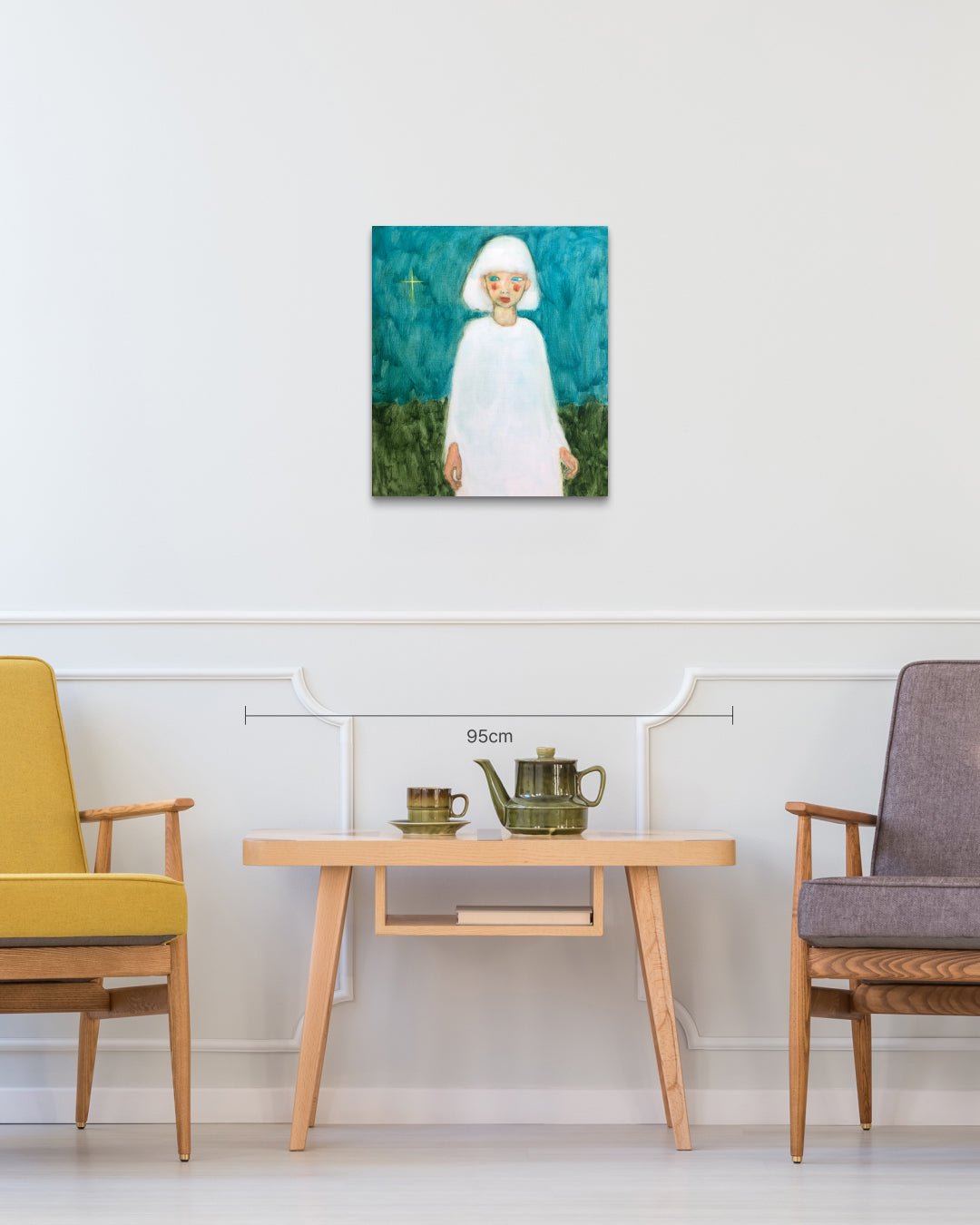 On Our Hope size reference 53x45.5cm - original Korean painting by Jineui Heo