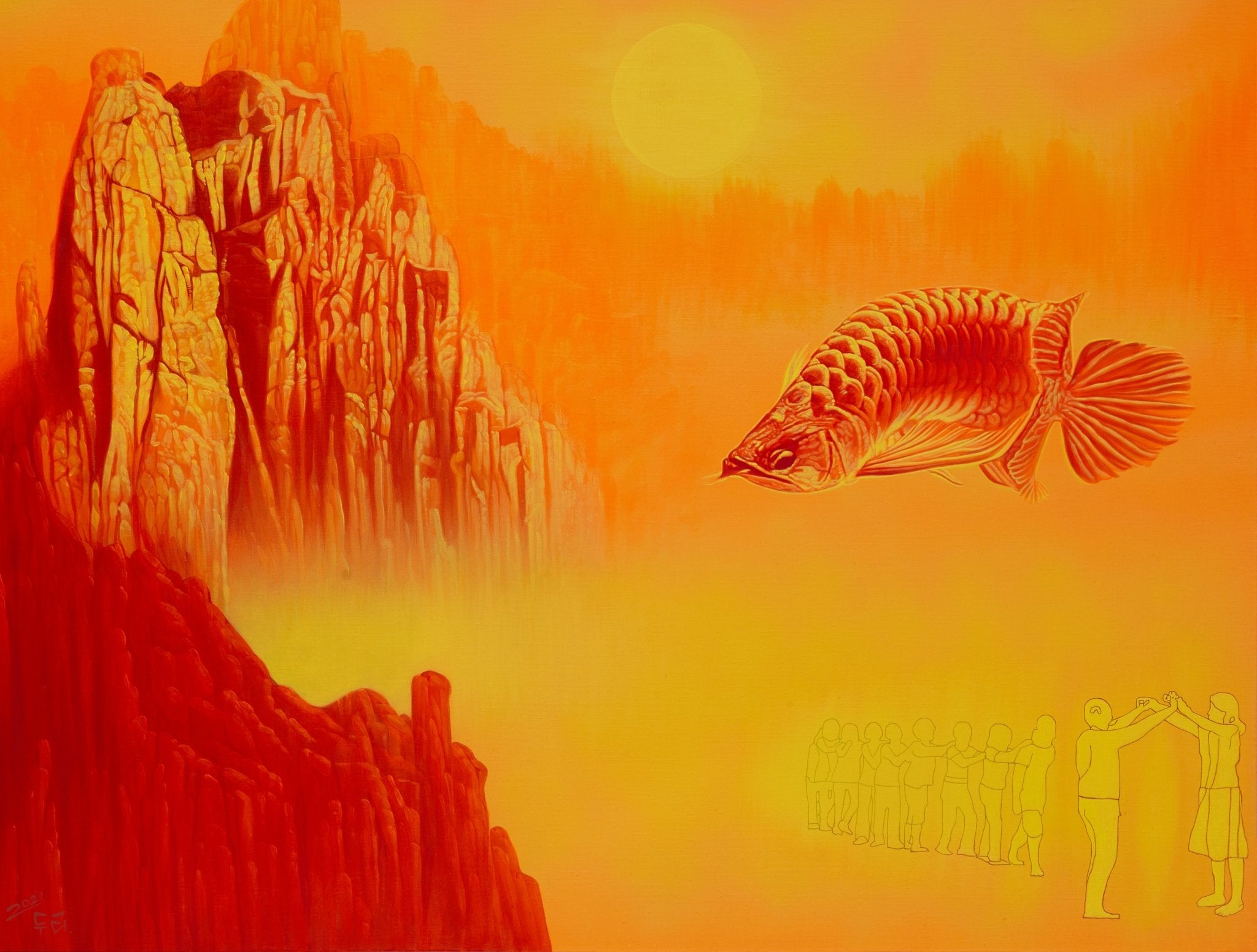 korean art, One’s wish - DOKHBI ARTWORKS Lee Doo Ri Painting