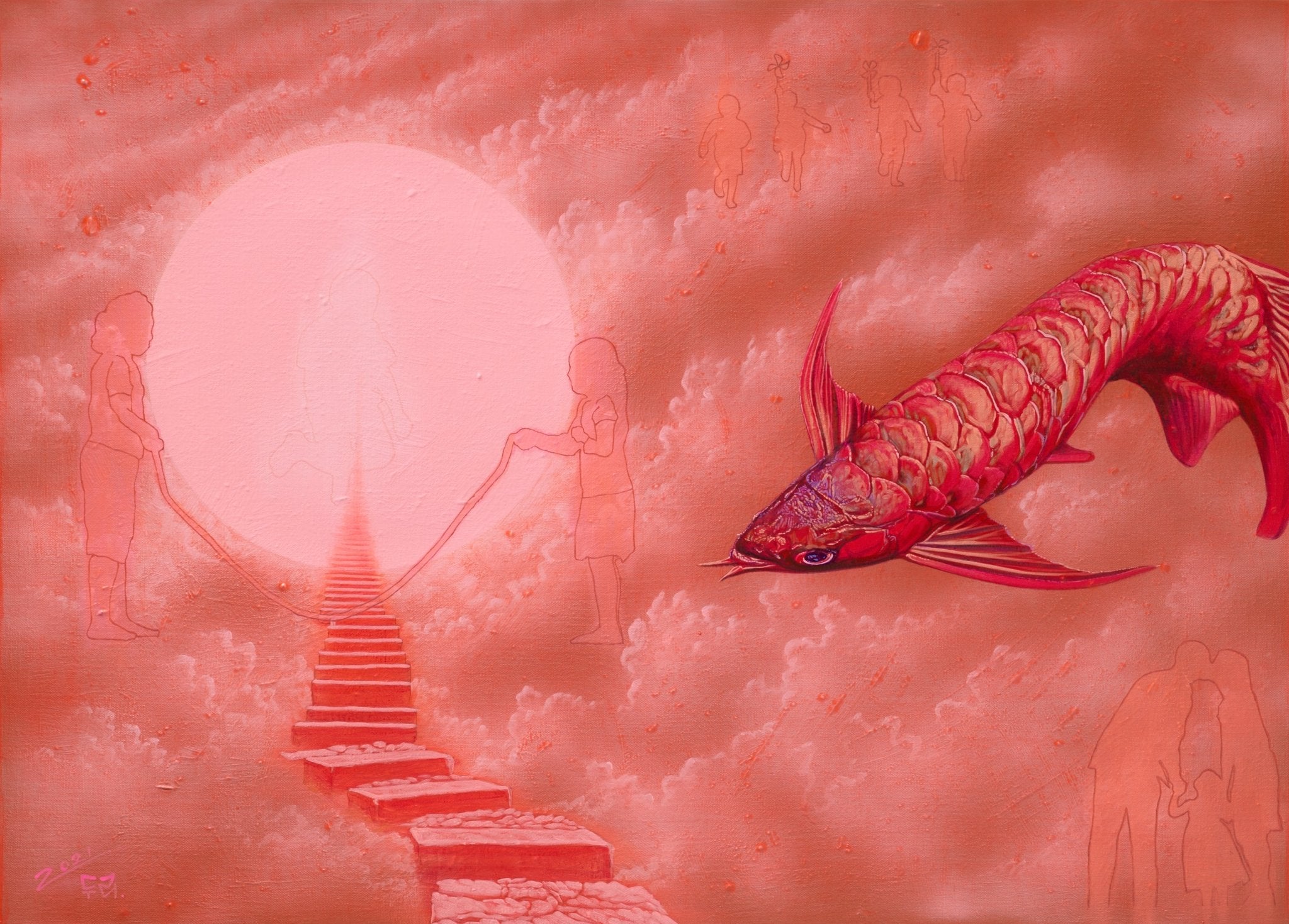 korean art, One’s wish - DOKHBI ARTWORKS Lee Doo Ri Painting