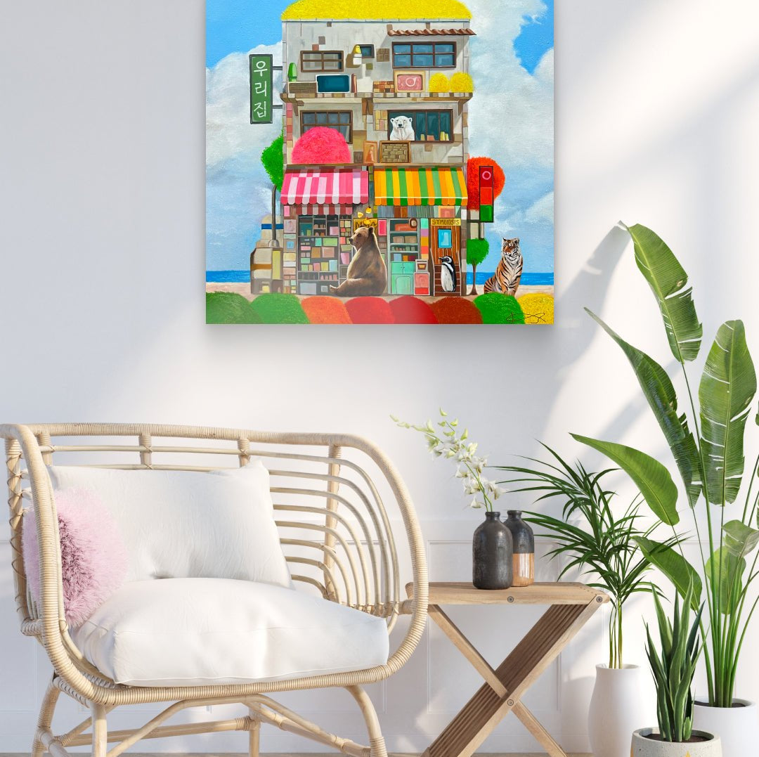 korean art, Our Home - DOKHBI ARTWORKS Nam ji hyung Painting ARTWORKS DOKHBI  ARTSy dokkaebi dokebi