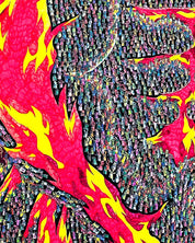 PARKAKUS surface detail - pen on paper by Kang Hoon, Korean fine art 2025