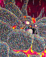 PARKAKUS close-up detail, intricate pen line work by Korean artist Kang Hoon