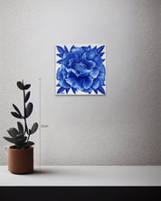 Peonies II size reference 16x16cm - original Korean ceramic art by CHOI WONSUN